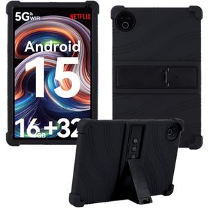 Silicone Case for Evermyth 10 Inch Tablet, Kids Friendly Soft Cover with Adjustable Stand for KB1001/KB1004/KB1001L/KB1004L, Black