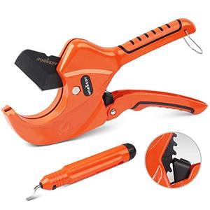 HORUSDY 2-1/2" Ratchet PVC Pipe Cutter for PEX,PVC,PPR and Plastic Hoses, SK5 Steel Blades Ratcheting Pipe Cutter Tool for Home Repairs and Plumbers