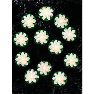 Hortsun 12 Pcs Floating Lotus Lights with Batteries Lily Pads Pool Flowers Diwali Pooja Decorations Floating Candles Decor for Pool Pond Outdoor Indoor(3.94 Inch,White)