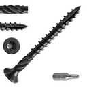 #8 * 2" Black Deck Screws, (311pcs) 2 lbs.Exterior Wood Screws, Rust Resistant epoxy Coated, Bronze, T20 Star Bit