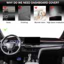 SENSHINE Dashboard Cover for 2025 2026 Toyota Camry Accessories Dash Cover Mat No Glare Sunshade UV Rays Carpet Protector Pad Without HUD, Red Trim