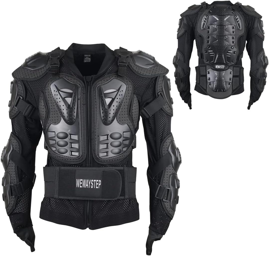 Motorcycle Protective Jacket Full Body Armor, Chest Spine Protection Dirt Bike Gear for Men Motocross MTB Racing (Small, Black)