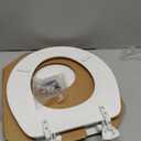 MAYFAIR 844BN 000 Toilet Seat with Brushed Nickel Hinges will Never Come Loose, ROUND , White, 1 Pack - ROUND