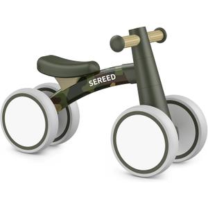 SEREED Baby Balance Bike for 1 Year Old Boys Girls 12-24 Month Toddler Balance Bike, 4 Wheels Toddler First Bike, First Birthday Gifts (Camo)