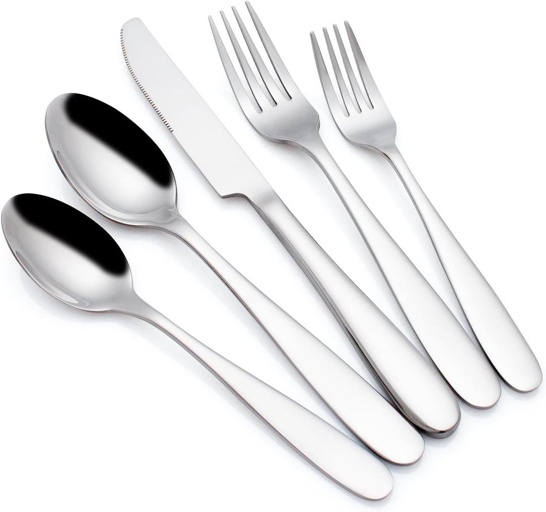 Silverware Set, CITESANA 20-Piece Heavy Duty Mirror Polished Stainless Steel Flatware Set Cutlery Set Flatware Service for 4