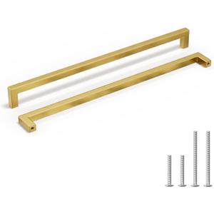homdiy 6 Pack 12-5/8 Inch Gold Handles for Cabinets Kitchen Cabinet Handles Brushed Brass Cabinet Pulls Gold Hardware for Cabinets Stainless Steel Modern Hardware