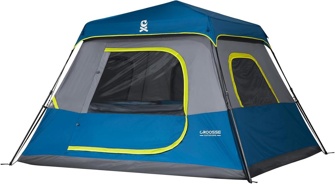 Croosseoutdoors 2 Person Instant Cabin Tent, Quick & Easy Setup Automatic Camping Tent, Waterproof Windproof Family Tent with Top Rainfly and Carry Bag, Portable Outdoor Shelter for Hiking & Traveling