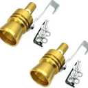 DEVMO 2pcs XL Size Aluminum Alloy Universal Turbo Sound Exhaust Muffler Pipe Whistle Car Roar Maker (XL-Gold)