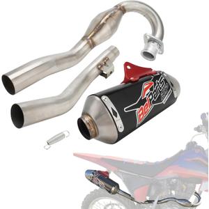 JFG RACING Dirt Bike Exhaust,Slip On Exhaust Muffler Pipe Full Kit for Hawk 250 RPS/CRF230F 2003-2017/DRZ125-Black
