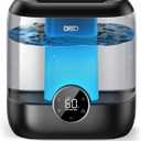 DREO 6L Top Fill Humidifiers for Bedroom, 60H Runtime 28 dB Quiet Supersized Cool Mist Air Humidifiers for Large Room, Baby Nursery, Plant, Indoor, Night Light, Easy to Clean, Precise Humidity Control (Black)