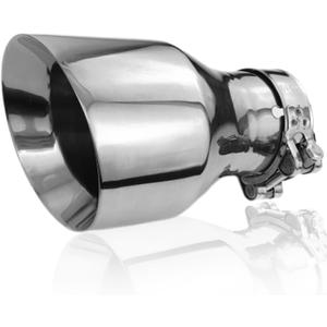2.5 to 4 Inch Exhaust Tip 2.5"Inlet to 4"Outlet Exhaust Tips 6.7" Overall Length Muffler Tip 304 Stainless Steel Tailpipe Diesel Exhaust Tip Double Wall Polished Slant Cut Bolt On/Clamp On