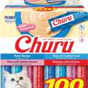 INABA Churu Cat Treats, Lickable, Squeezable Creamy Pure with Vitamin E, 0.5 Ounces per Tube, 100 Tubes Total, Tuna Variety, Best By: 0223.2027