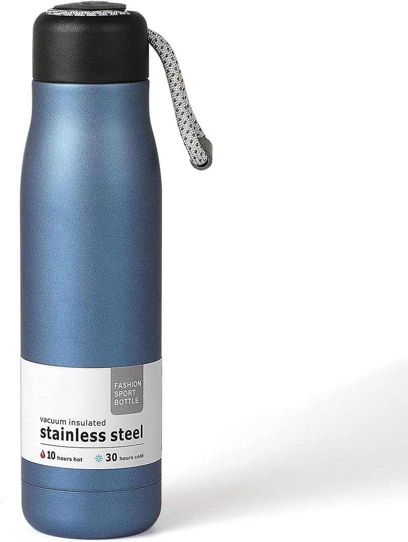 17 oz Stainless Steel Water Bottle Double Wall Vacuum Insulated Kids Wide Mouth Flask with Leakproof Portable Lid (Air Force Blue)