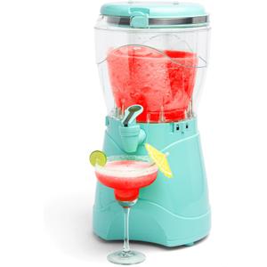 Nostalgia Frozen Drink Maker and Margarita Machine for Home - 128-Ounce Slushy Maker with Stainless Steel Flow Spout - Easy to Clean and Double Insulated - Aqua