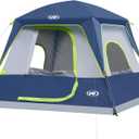 UNP 2/4/6/8 Person Tent, Portable Cabin Tent, Camping Tent 4-Person Easy Set Up, Waterproof with Top Rainfly for Outdoor Camping/Hiking (Dark Blue)
