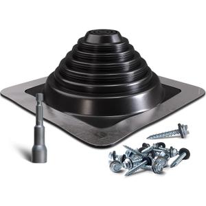 VIVIDA #3 Metal Roof Pipe Flashing, Metal Roofing Pipe Boot Kit, High Temp Silicone Vent Boot, for Tube OD 1/4" to 5", Square Base, Screws & Hex Socket Included, 1 Pack