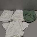 Esembly Cloth Diaper Bundle Set - 3 Organic Cotton Absorbent Inners and 1 Waterproof Outer Diaper Cover - Reusable, Washable, Snap Closure Cloth Diapers - (7-17lbs), Mist Size 2