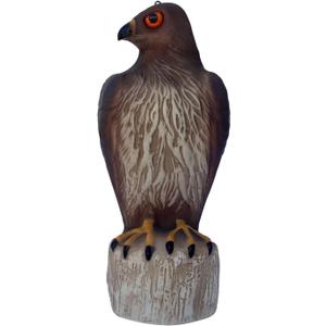 Bird B Gone Plastic Hawk Decoy to Scare Birds Away, Bird Deterrent Devices Outdoor, 16 Inch Fake Hawk Statue, Natural Bird Scarecrow for Garden (1Pack)