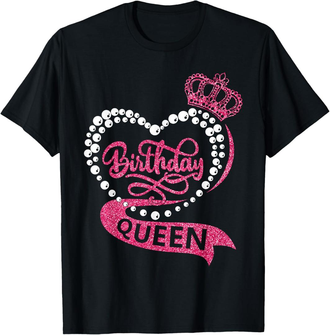 Birthday Queen Squad It's My Birthday Girls Women Matching T-Shirt XXXL