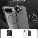 Nillkin MagSafe Phone Grip Ring Holder for Dual-Sided Magnet, Removable Magnetic Phone Ring Holder for iPhone 17/16/Pixel Snap Grip, Carbon Fiber, MagSafe Ring Stand, Accessories for iPhone, Black
