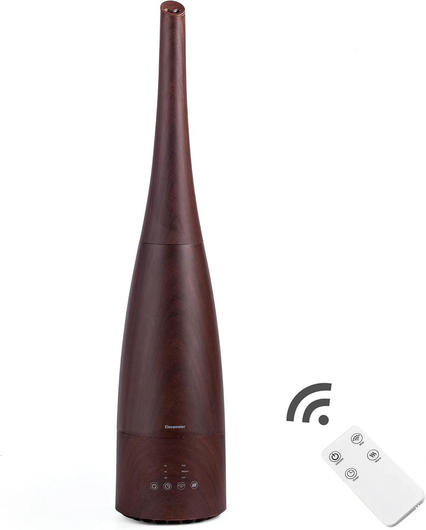Cool Mist HumidifierElecameier Air humidifier for Home/Bedroom with Remote Control 2.3L Smart Air Humidifier for Desk/Office/Bedroom 25dB Whisper Quiet with Auto Shut off dark wood