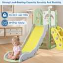 6 in 1 Toddler Playset Toddler Slide and Climber Playset, L-Shaped Kids Slide with Basketball Hoop, Telescope & Storage, Sturdy Indoor Outdoor Playground, for Boys Girls 1-3+, Style A