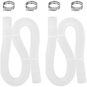 Pool Hoses for Above Ground Pools, Pool Filter Pump Hoses Compatible with Intex Pool Filter Pump 607, 637 With 4 Metal Clamps (W-2 Pack) 3"
