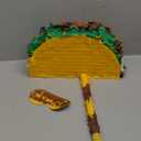 Sratte Taco Piata Set Mexican Birthday Party Decorations Cinco De Mayo Fiesta Theme Taco Pinata with Plastic Stick and Blindfold for Mexican Themed Party Supplies Favors, 15 x 8 x 3 Inches