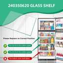 240350620 Glass Shelf Replacement for Frigidaire Shelf Replacement 23.78"x16.34" Kenmore Refrigerator Replacement Shelves Fridge Glass Parts, 23.78"L x 16.34"W x 0.12"H