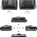 Small Wallet for Women Mini Leather Cash Wallets Zip Bifold Goth Purse Vintage Wallet Grunge Coin Pocket (Pink)