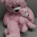 Muiteiur Giant Teddy Bear Stuffed Animal, Cute Mommy and Baby Bear,Teddy Bear Baby Shower Plush Toy for Kids Boys Girls, Great Gift for Lover, 40inch,Pink