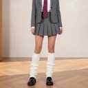 2 Pcs Women Leg Warmers Fuzzy Leg Warmers Kawaii Thick Boot Socks Y2k Accssories for Women Winter Black and White