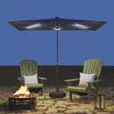 Helios&Hestia 6.5x10 ft Solar Powered Rectangular Outdoor Market Patio Umbrella with LED Lights and Tilt, Providing Shade for Rectangle Tables for Garden, Deck, Pool