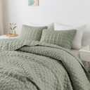 WDCOZY Sage Green Quit Twin Size Bedding Sets with Pillow Sham, Lightweight Soft Bedspread Coverlet, Quilted Blanket Thin Comforter Bed Cover, All Season Spring Summer, 2 Pieces, 68x90 inches