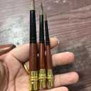 3-Piece Synthetic Pony Hair Watercolor Brush Set with Brown Leather Case, Screw-Apart Travel Brushes for Artists, Students, Professionals