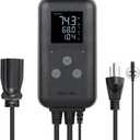 Greenhouse Temperature Controller Digital Waterproof Thermostat for Home Brewing, Fermentation, Breeding, Incubation, Terrarium, Heating & Cooling, 110V 10A 1100W