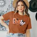 Halloween Party Shirt Woman Magical Halloween Shirts Boo Tshirt Pumpkin Print Tees Casual Vacation Short Sleeve Tops (XX-Large, Orange)