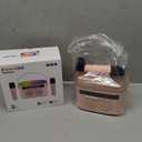 Karaoke Machine for Kids & Adults with Lyrics Display Screen Portable Bluetooth 5.3 Karaoke Speaker with High Power Dual Speakers with Timer White Noise & Night Light Home & Outdoor Party (Pink)