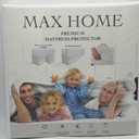 Premium 100% Waterproof Mattress Protector King Size,Absorbent, Cotton, Bed, Breathable Fitted Mattress Cover with Stretchable Pockets, Cover Smooth Soft Noiseless Washable