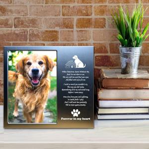Rainbow Bridge Dog Memorial Gifts for Loss of Dog, Sympathy Gift, Memorial Picture Frame, 4 x 6 inches, Aluminum Alloy Rainbow Bridge Dog Memorial Gifts for Loss of Dog, Sympathy Gift, Memorial Picture Frame, 4 x 6 inches, Aluminum Alloy