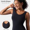 Women Rompers Jumpsuits Leotards Bodysuit One Piece Tank Top Outfit Tummy Control Workout Jumpers Body Suits (Black)