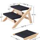 Dog Stairs/Ramp for Bed, Wooden 2-in-1 Foldable Pet Stairs & Ramp, Portable Dog Step Up to 180 Pound for Elderly/Short-Legged Dogs, 2 Steps for Beds, Couch, Cars