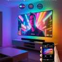 GIPOYENT TV LED Backlight with Camera, 10.5FT RGBIC Lights Sync to Screen for 32–50 Inch TVs & PC Monitors, Music Sync Color Changing LED Strip Lights, Smart App & Remote Control for Gaming, Movies
