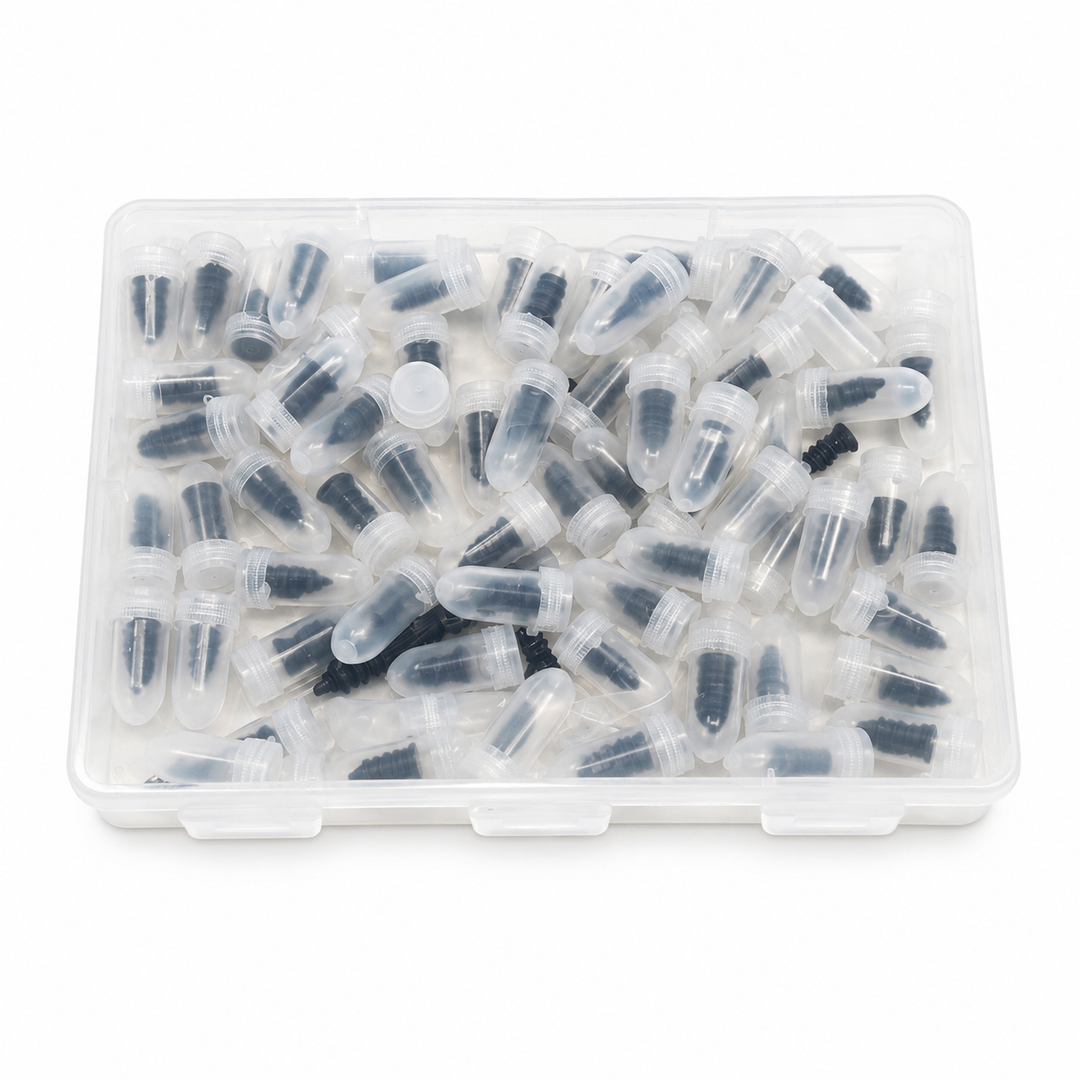 30PCS Tire Plugs Kit,Professional Tire Repair Rubber Nail Kit with 3 Sizes for Car/SUV/Truck Emergency Repair,Fast Self-Service Screw in Tires Plugs with Box and Screwdriver