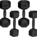 CAP 50 lbs Coated Dumbbell Set | Multiple Styles (Black handles)
