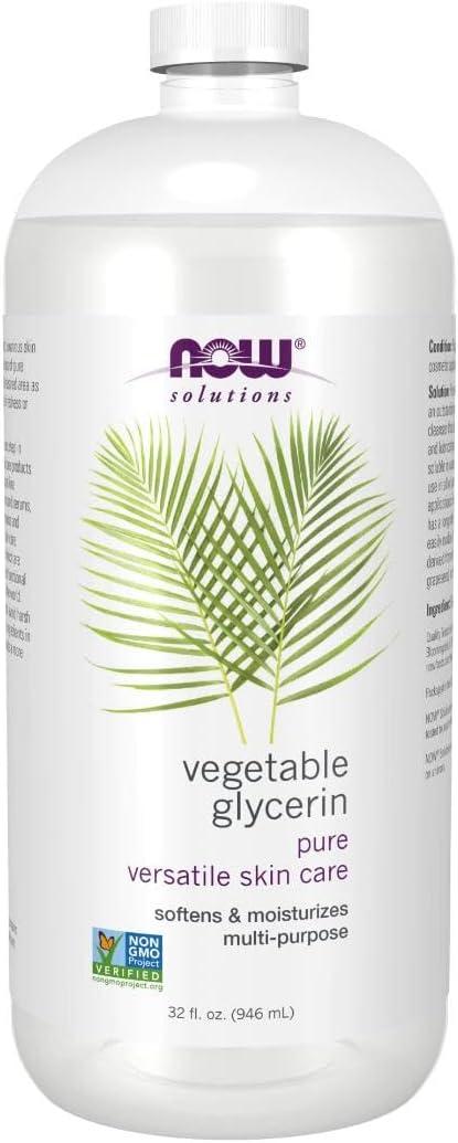 NOW Foods Solutions, Vegetable Glycerin, 100% Pure, Versatile Skin Care, Softening and Moisturizing, 32-Ounce (32 Fl Oz (Pack of 1))