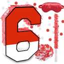 16 Inch Red and White Number 6 Pinata, Birthday Pinata with 16 Inch Piata Stick Blindfold Confetti for Kids 6th Birthday Party Decorations