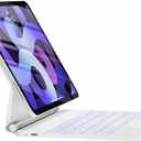 HOU Keyboard Case for iPad Air 11 inch 2025 (M3)/2024 (M2)&iPad Pro 11 Inch(4th/3rd/2nd/1st) Gen 2022,iPad Air 5th&4th Generation Case with Keyboard,Magic-Stand, Multi-Touch Trackpad,Backlight,White