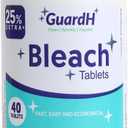 Bleach Tablets, 40 Count - Multipurpose Cleaning for Laundry, Kitchen Surfaces, Bathroom Tiles, and Toilet Bowls - Liquid Bleach Alternative