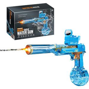 CY05 Electric Water Gun with Lights, Induction Light-Emitting Muzzle, 425ml Water Tank, 26-33Ft Range for Kids Ages 3+ (Blue)